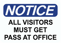 Visitor pass notice
