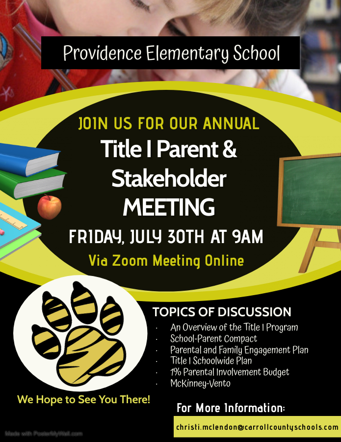 Annual Title I Meeting Flyer