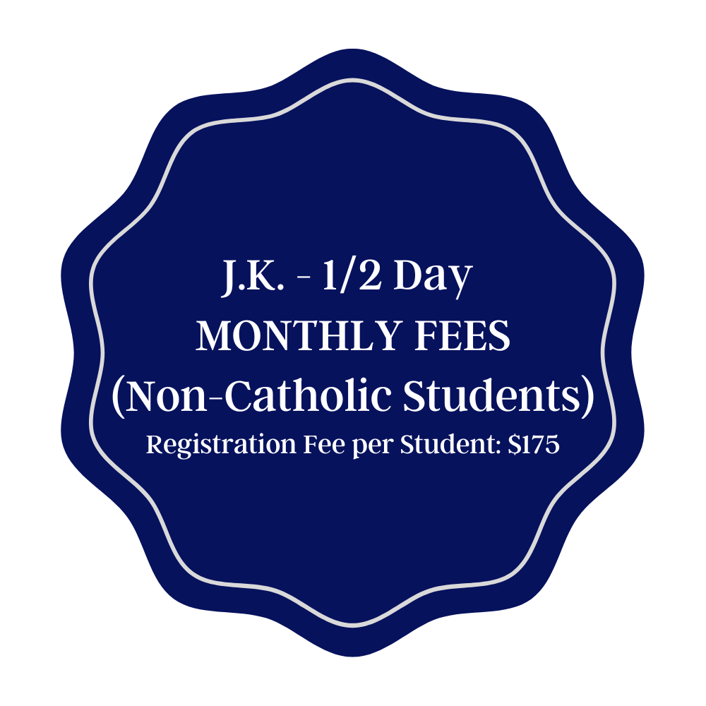 Monthly Tuition - JK Half Day Non-Catholic