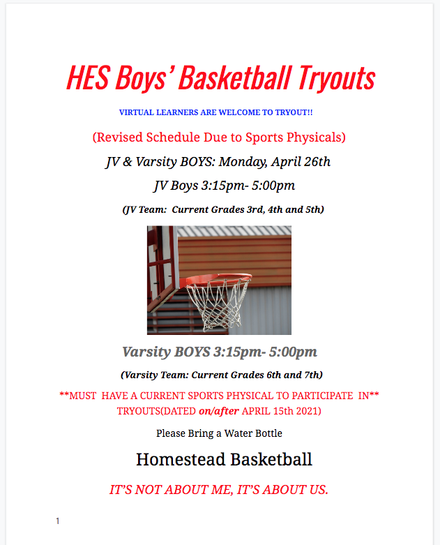 tryouts
