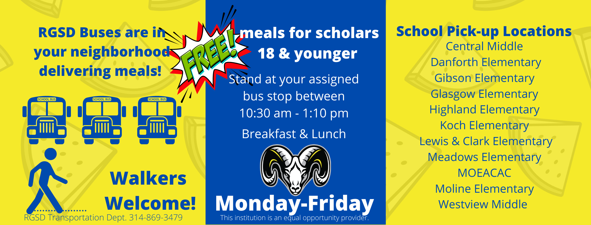 Free meals for all scholars by bus Free meals for all scholars by bus
