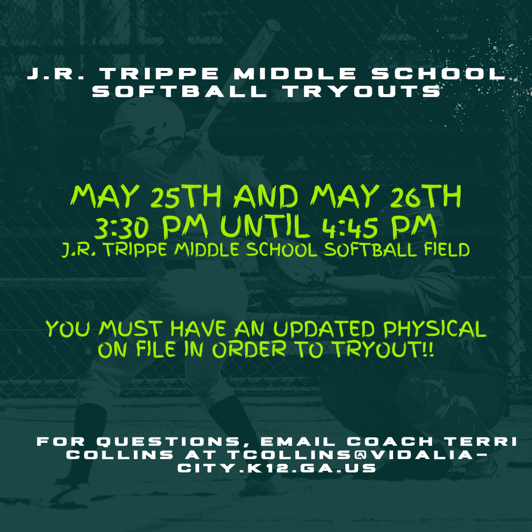 J.R. Trippe Middle School Softball Tryout Announcement