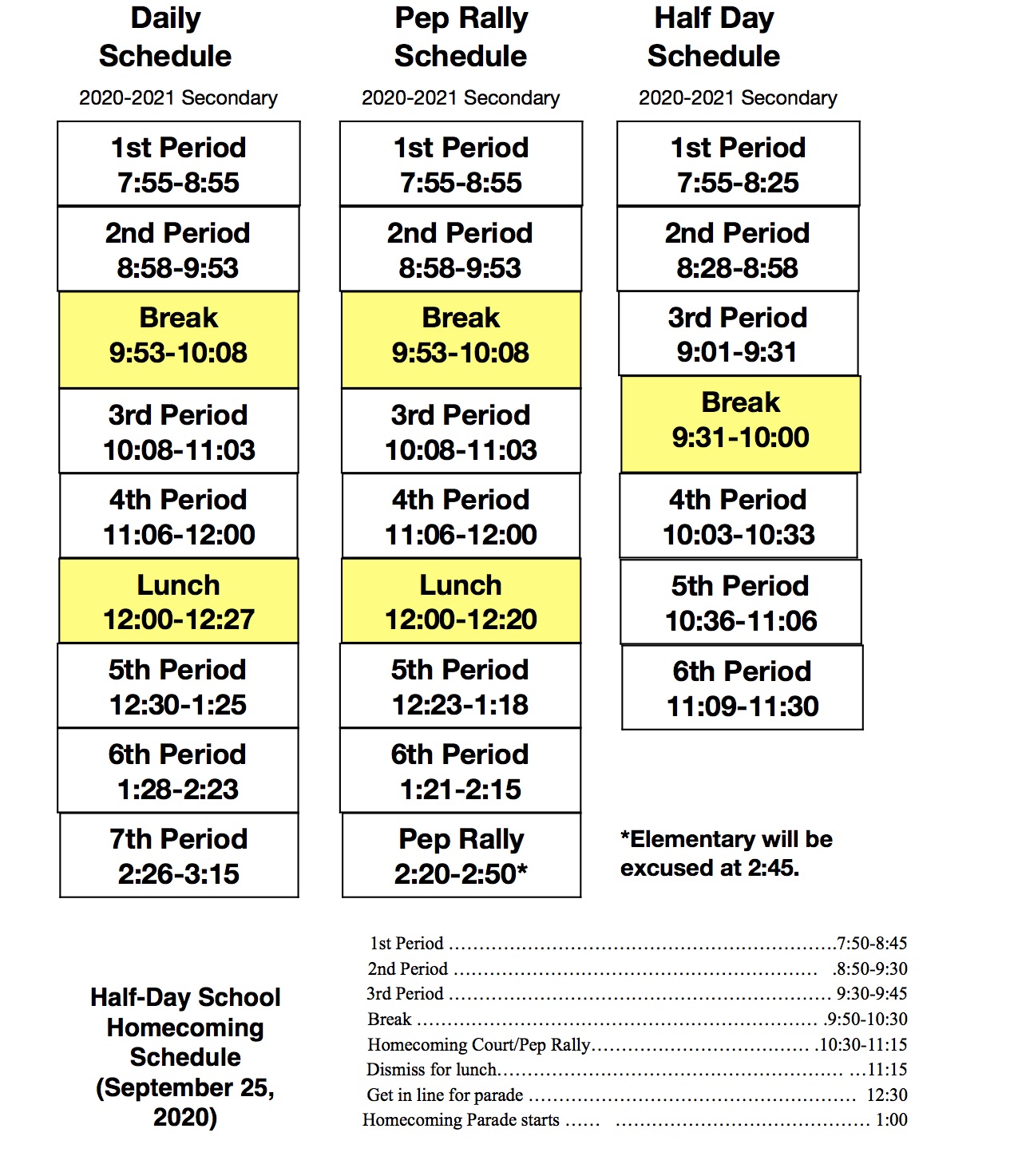 Bell Schedules