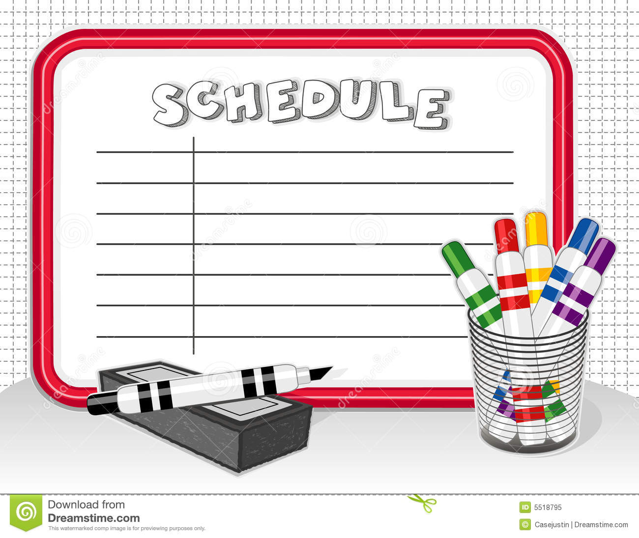 schedule board with markers schedule board with markers