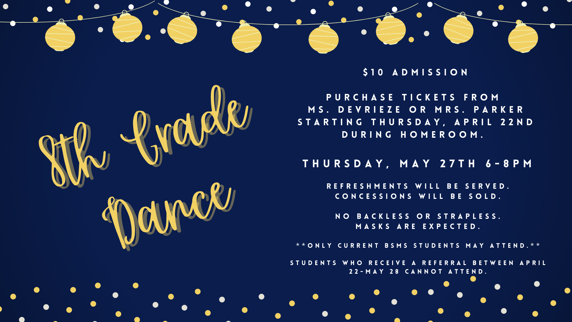 8th Grade Dance Information