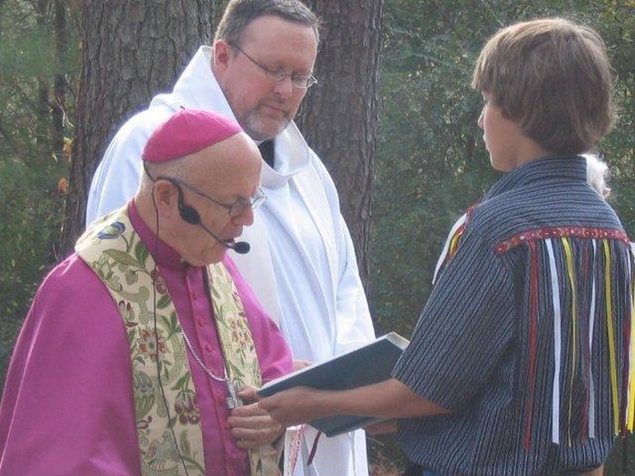 Bishop David Foley and Father Gray Bean Conduct the Blessing Ceremony