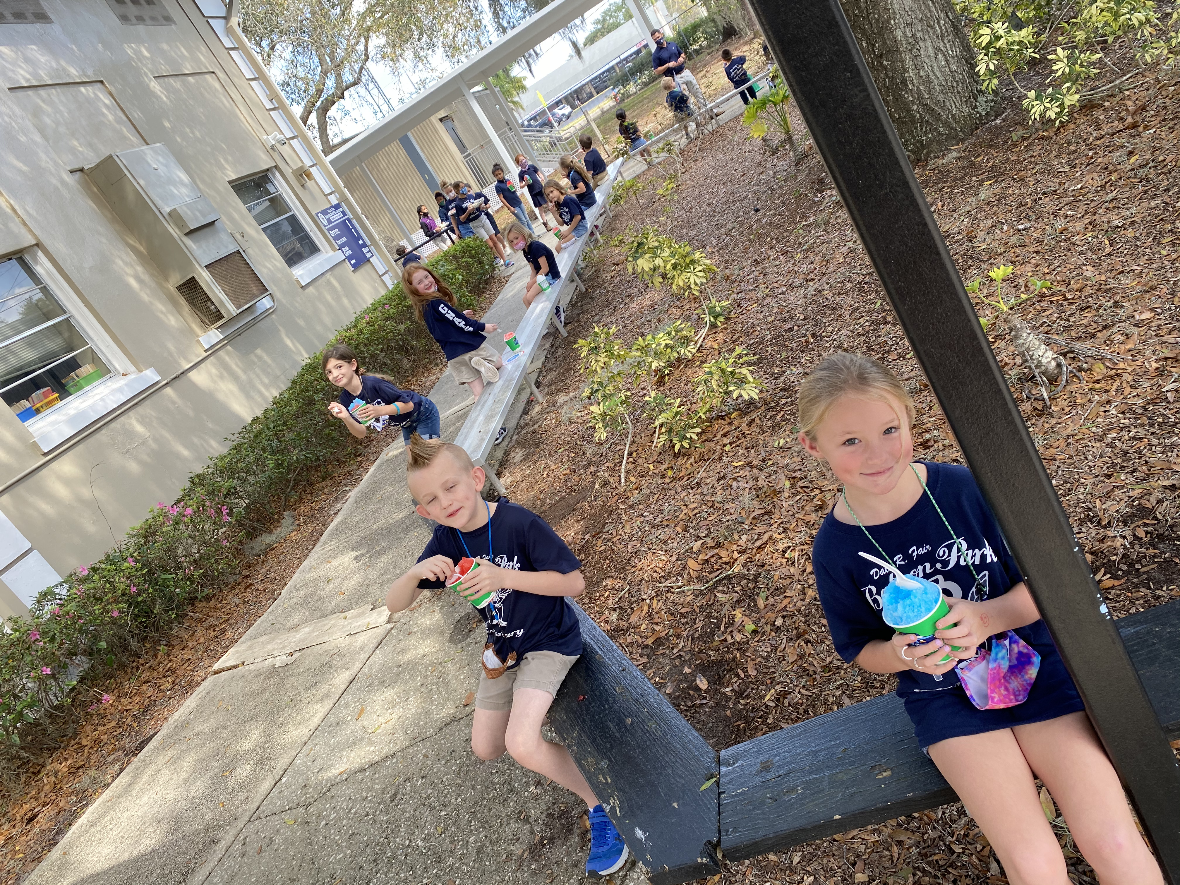 Enjoying Kona Ice treats