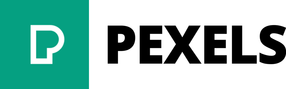 Pexels logo with website link