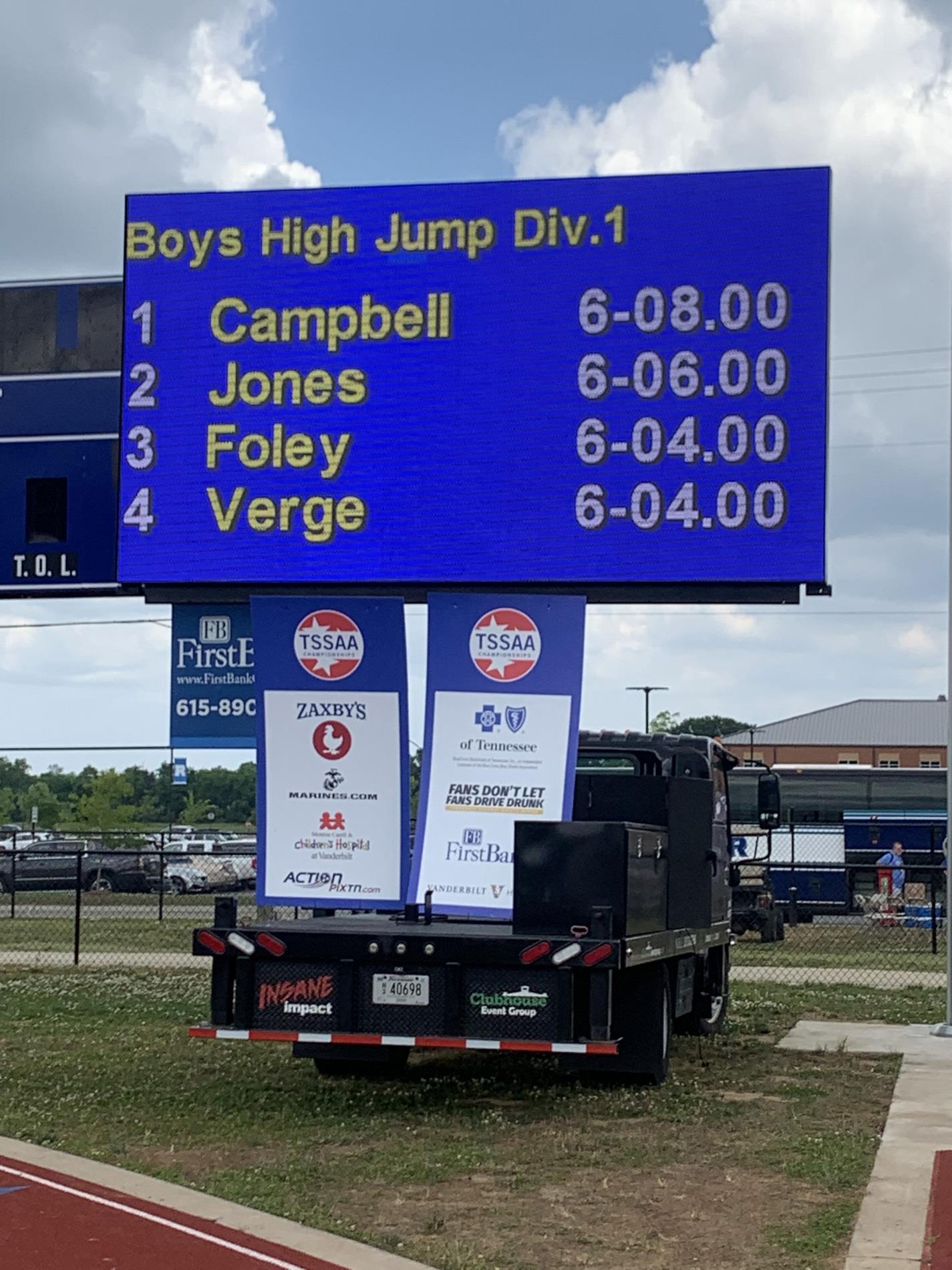 Boys High Jump Division 1