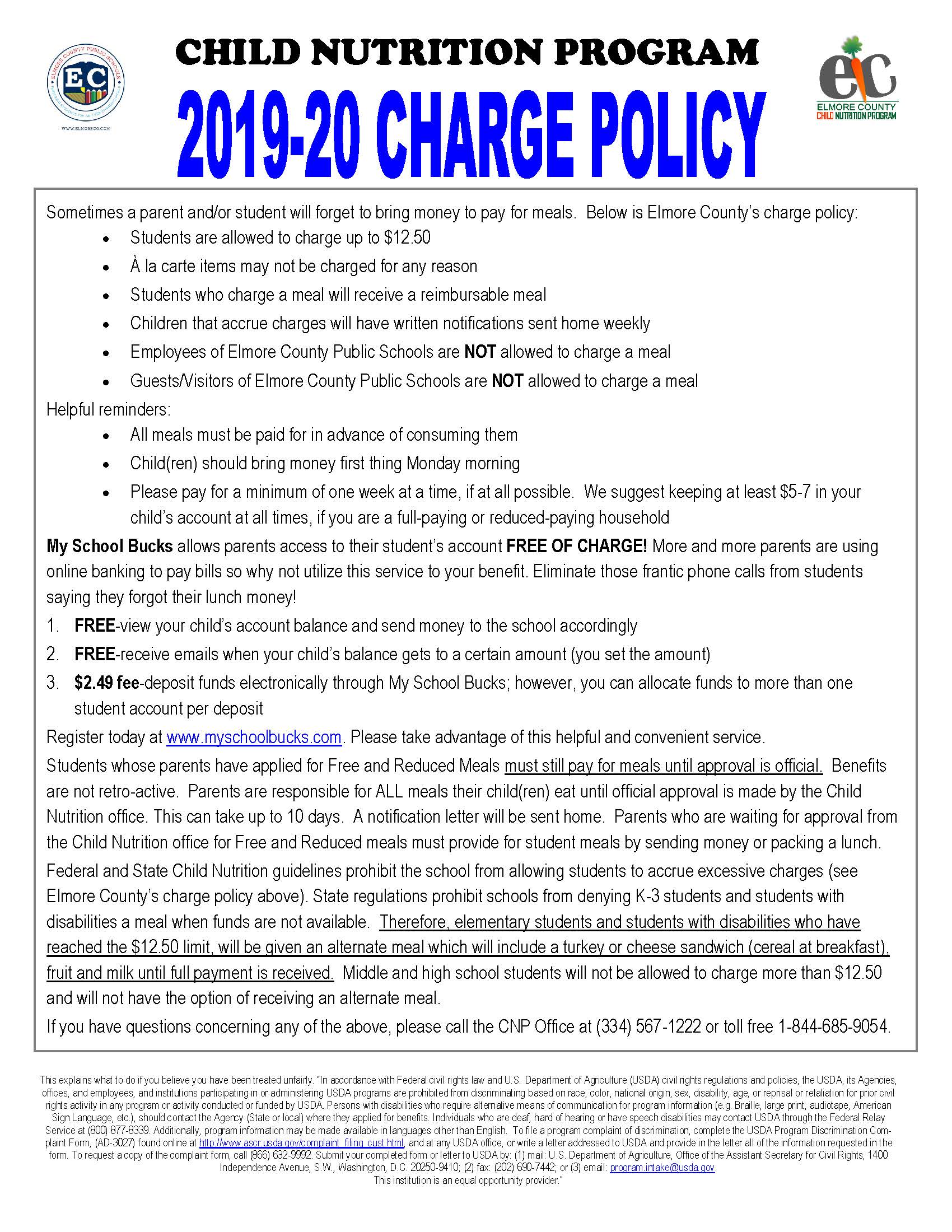 CNP Charge Policy 2019-20