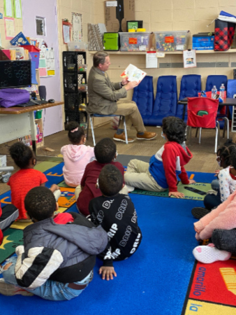 Mr. Howell reading "Green Eggs and Ham" Mr. Howell reading "Green Eggs and Ham"