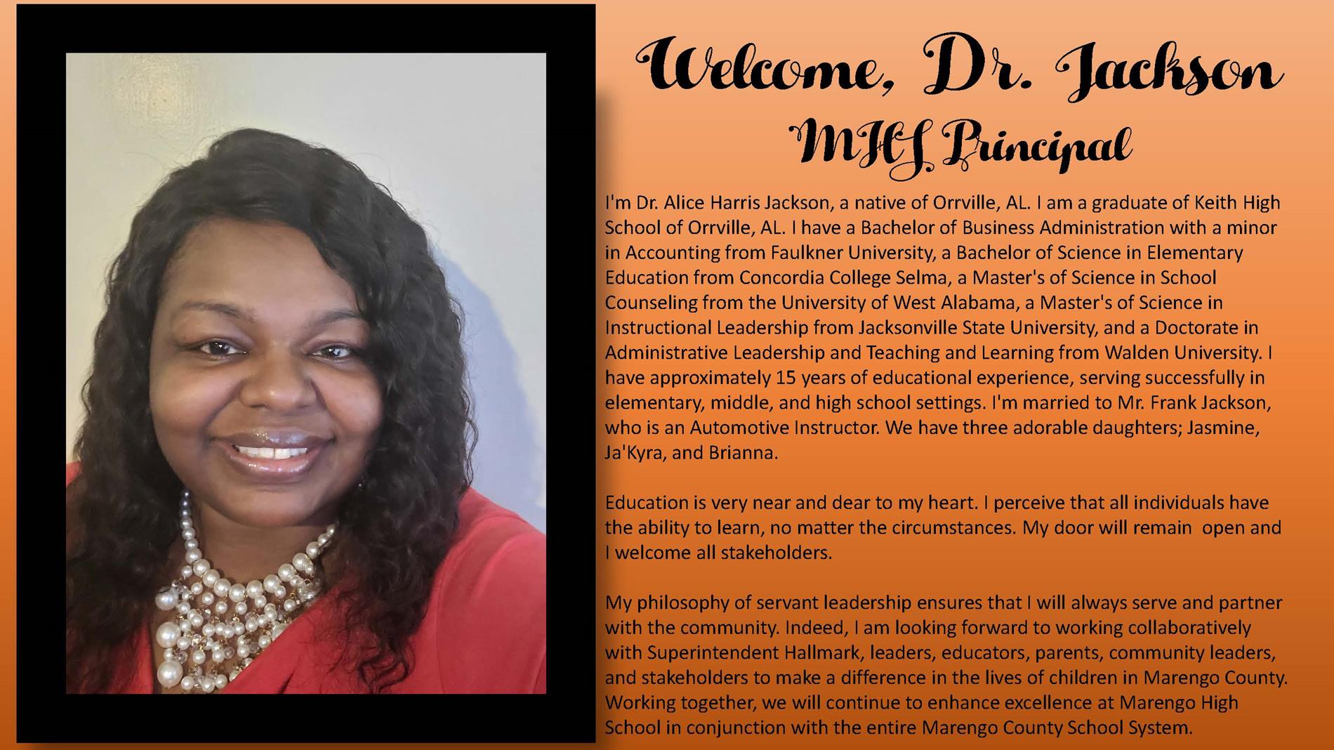 Welcome, Dr. Jackson Welcome, Dr. Jackson