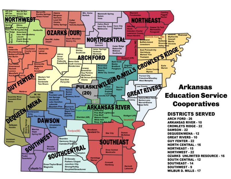 Map of Arkansas Cooperatives