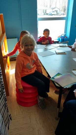 Mrs. Crystal Young`s class using active seating.