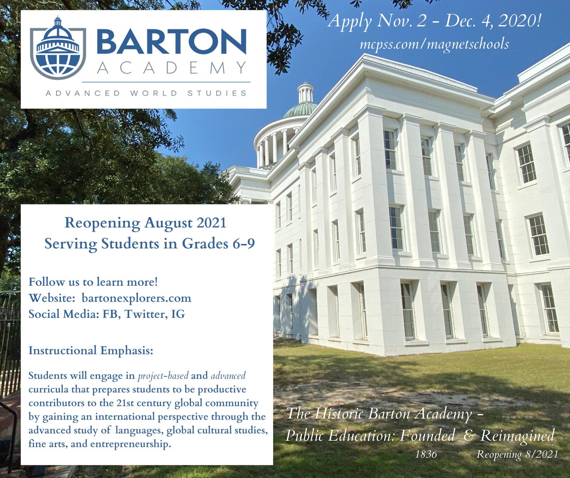 Barton Academy Registration Information