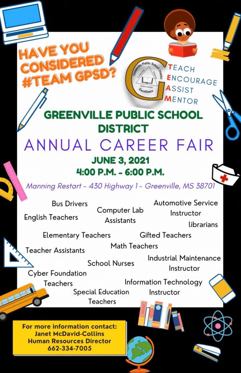bud valgfri rekruttere GPSD's Annual Career Fair will be on June 3rd - Greenville Public School  District
