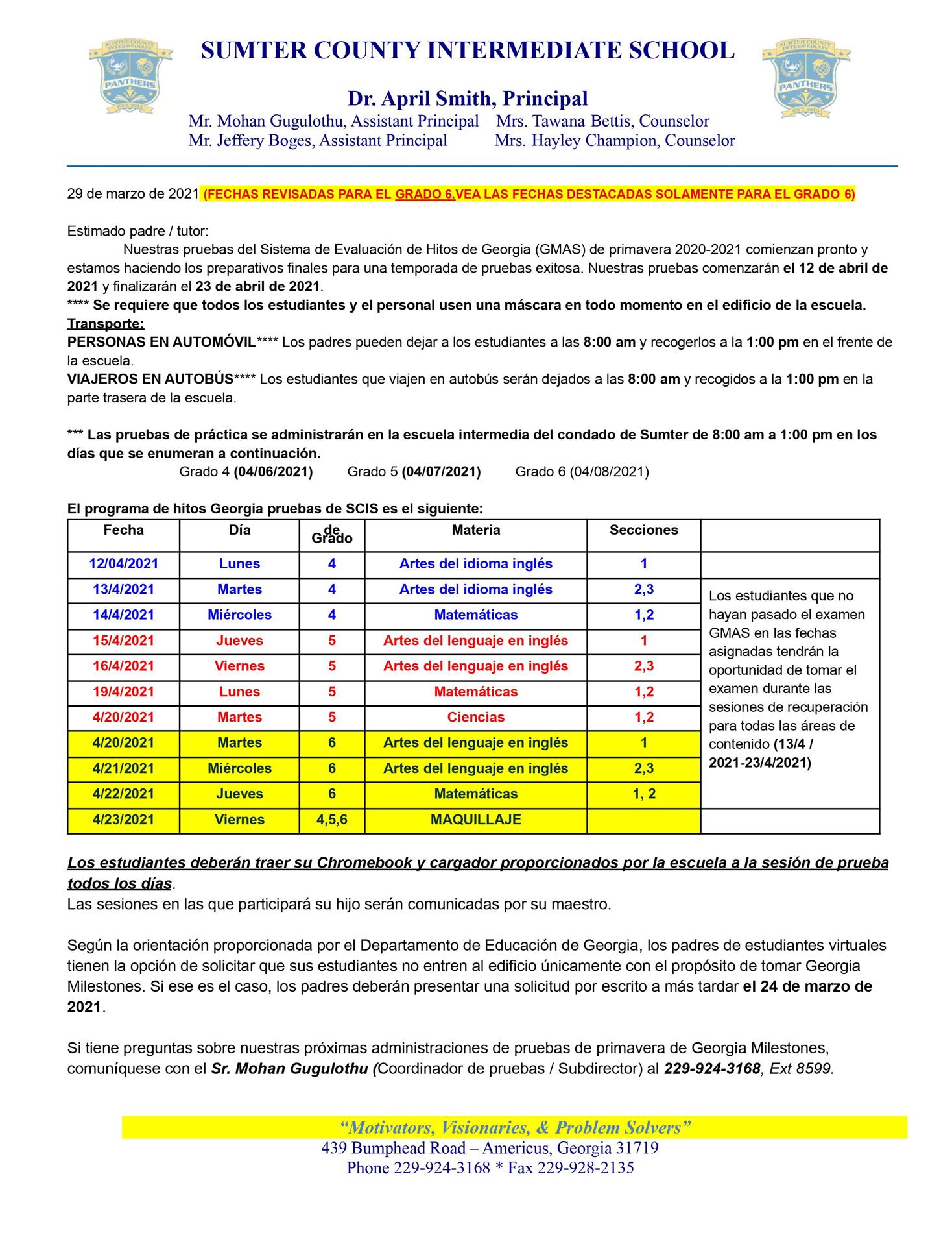 6th Grade Georgia Milestone Testing Updates Spanish 6th Grade Georgia Milestone Testing Updates Spanish