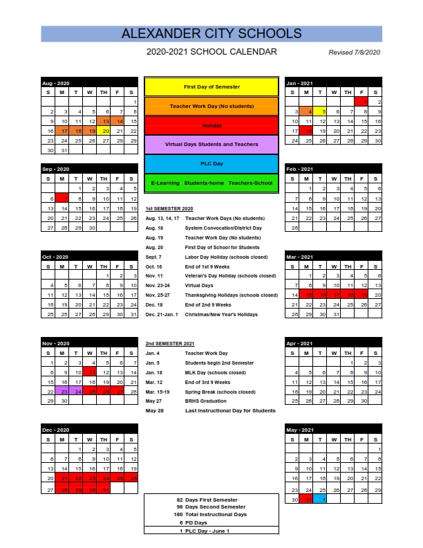 BRHS Calendar