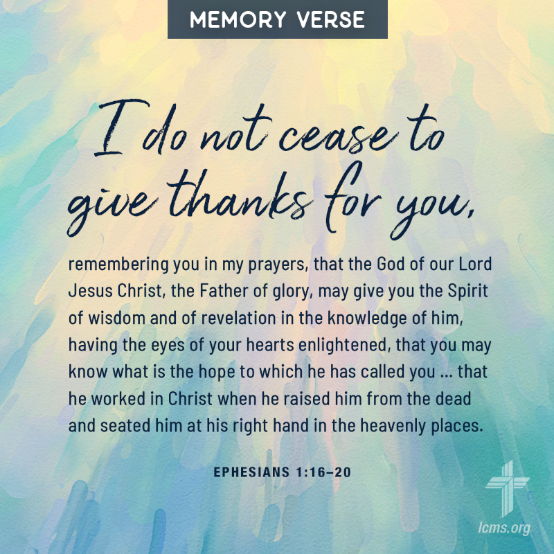 Ephesians 1: 16-20