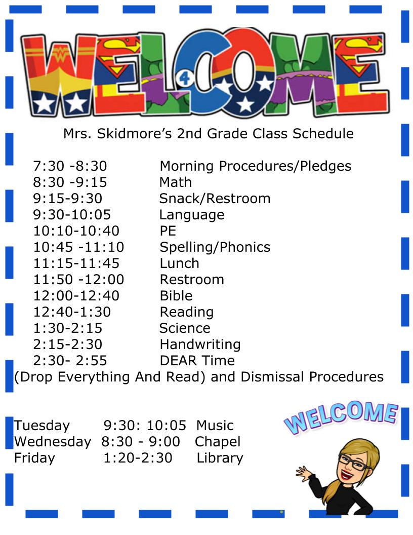 Class Schedule 2021 Class Schedule 2021