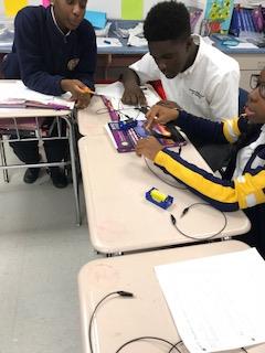 Students discovering how circuits work. 