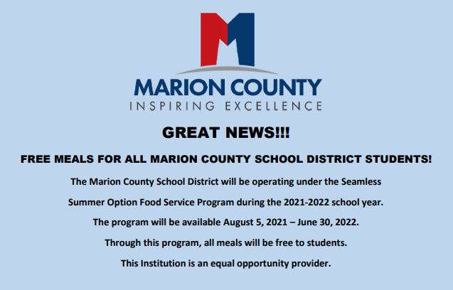 Announcement for free student lunches