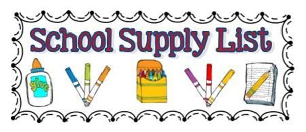 School Supply List title and images School Supply List title and images