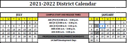 calendar 2022 district approved 2021