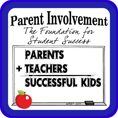 outlined in blue with text which reads Parent Involvement the foundation for student success outlined in blue with text which reads Parent Involvement the foundation for student success