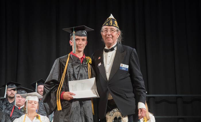 Student Receiving American Legion award