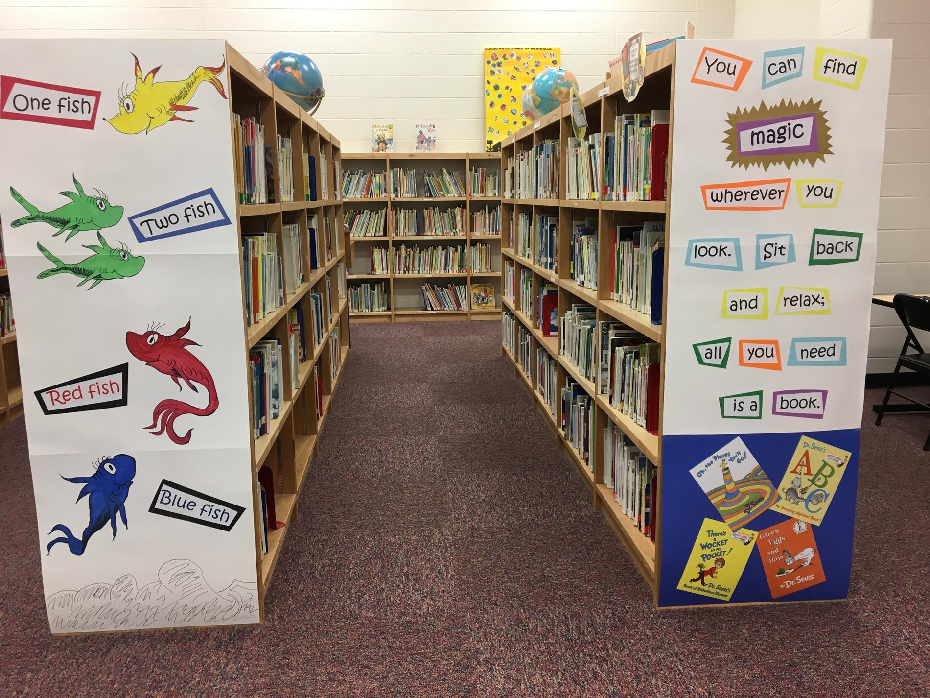 shelves of books