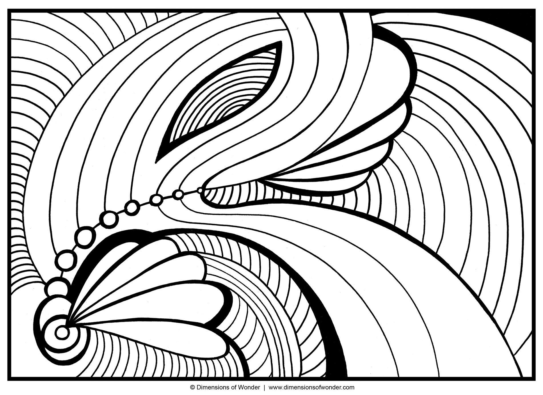 abstract art coloring page