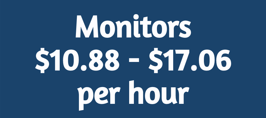 Bus Monitors $10.88-$17.06 per hour