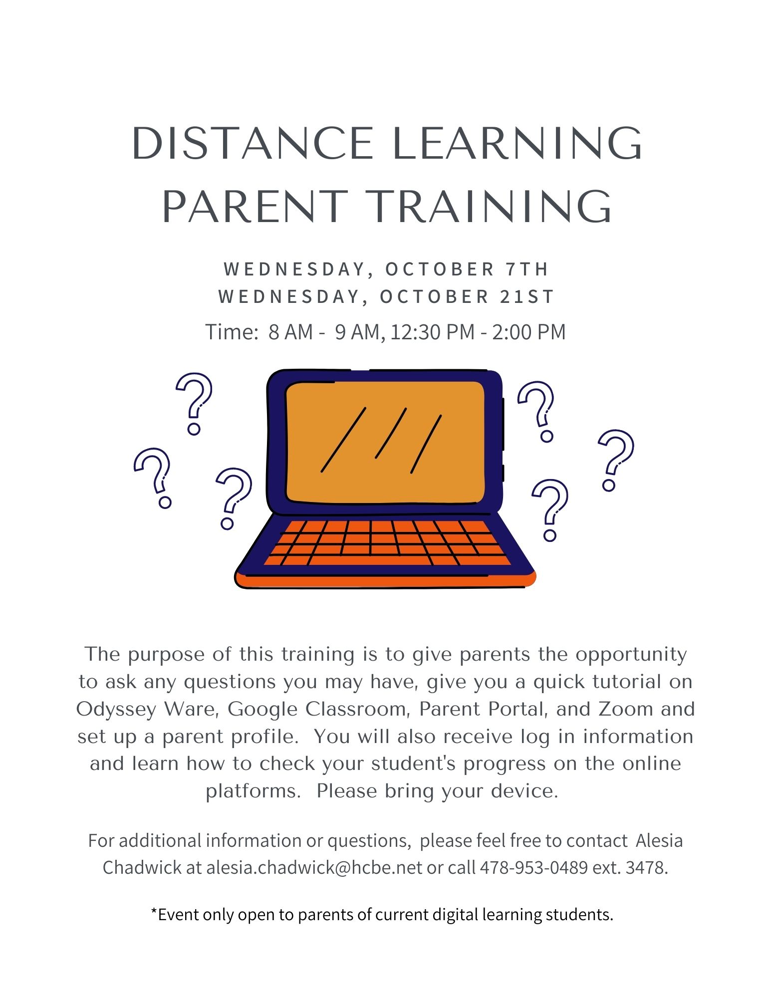 Distance Learning Parent Training Distance Learning Parent Training