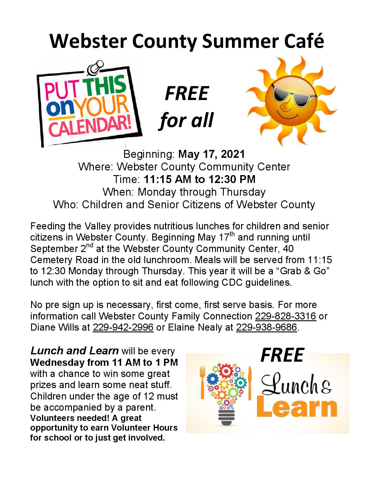 Webster County Summer Cafe' Webster County Summer Cafe'