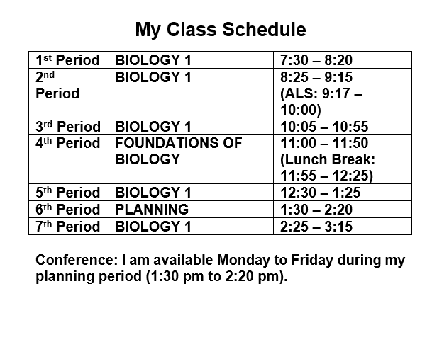 Schedule