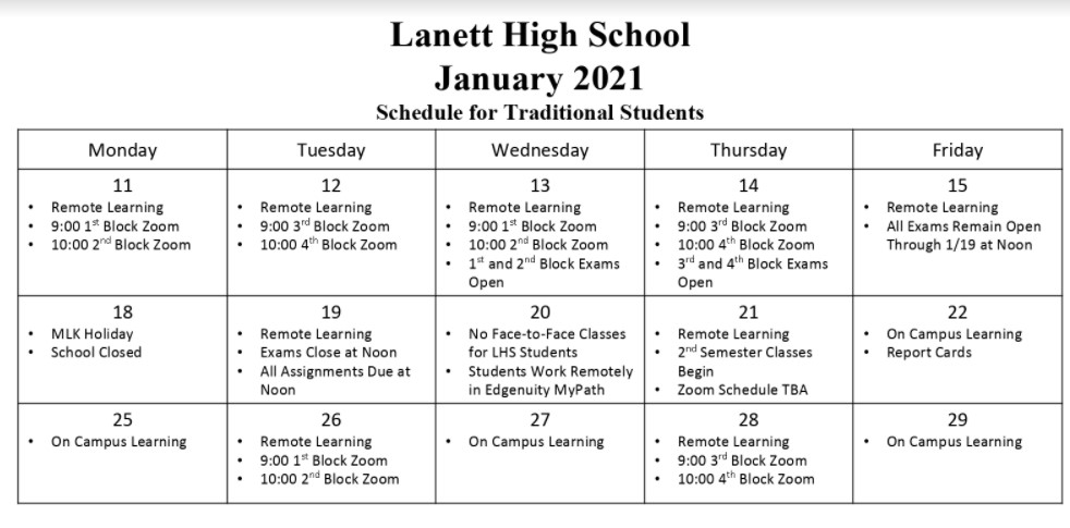 Updated January Calendar Updated January Calendar