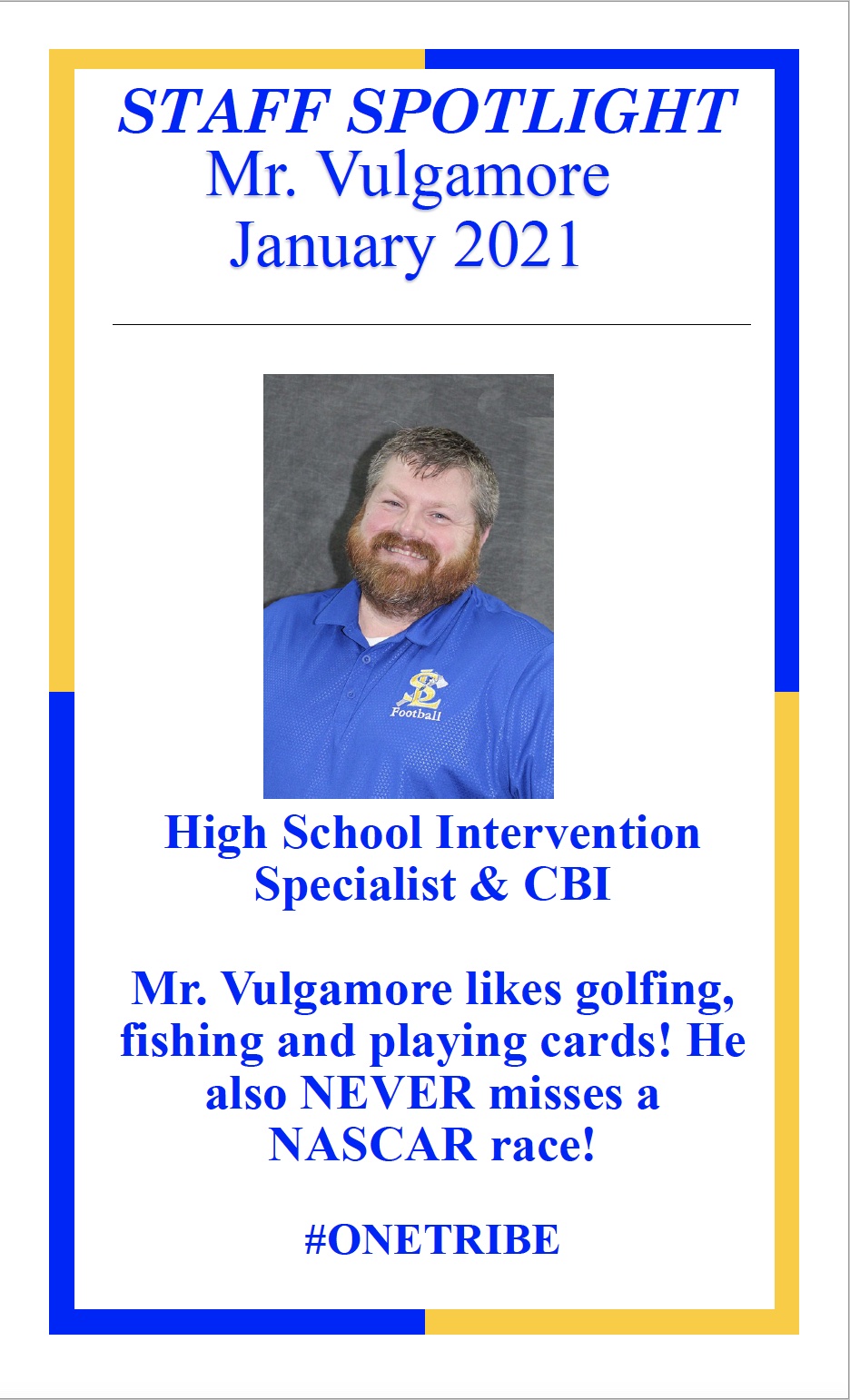 Mr. Vulgamore, January Staff Spotlight