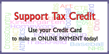 Wordcloud listing different activities supported by tax credit dollars; sports, clubs, full-day kindergarten Wordcloud listing different activities supported by tax credit dollars; sports, clubs, full-day kindergarten