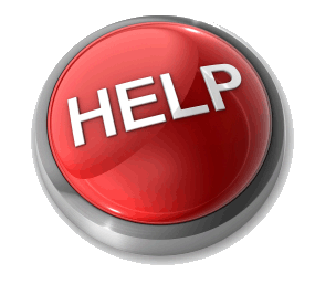 Red button with the word "help" on it