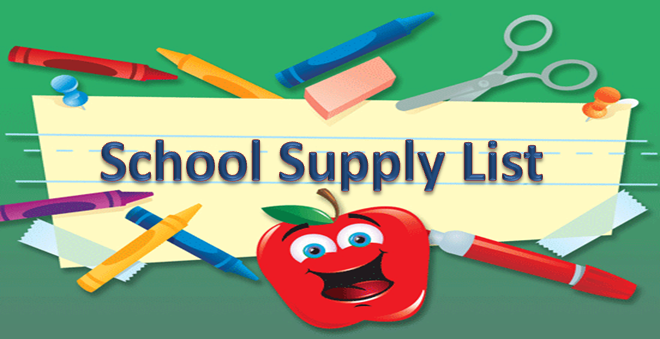 school supply list clip art