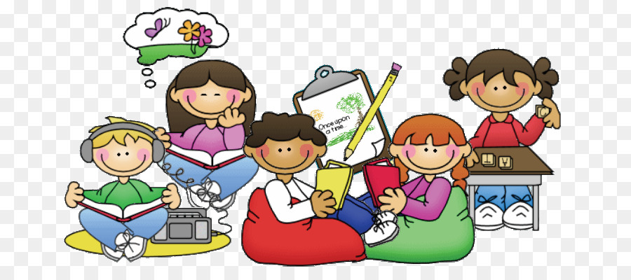 clip art of students reading books