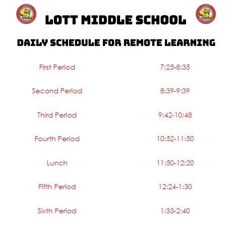 Remote Learning Schedule Remote Learning Schedule