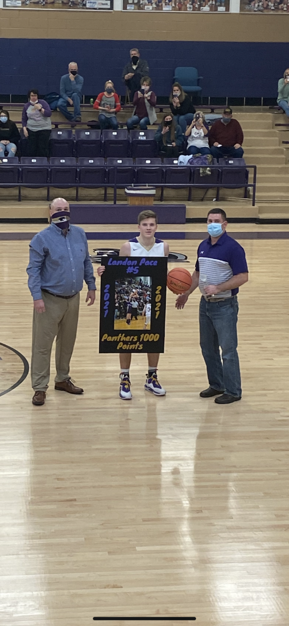 Landon Pace with Coach Jim Hicks and Assistant Coach Charlie Pace (who is also his Dad)
