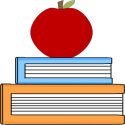 apple with school books