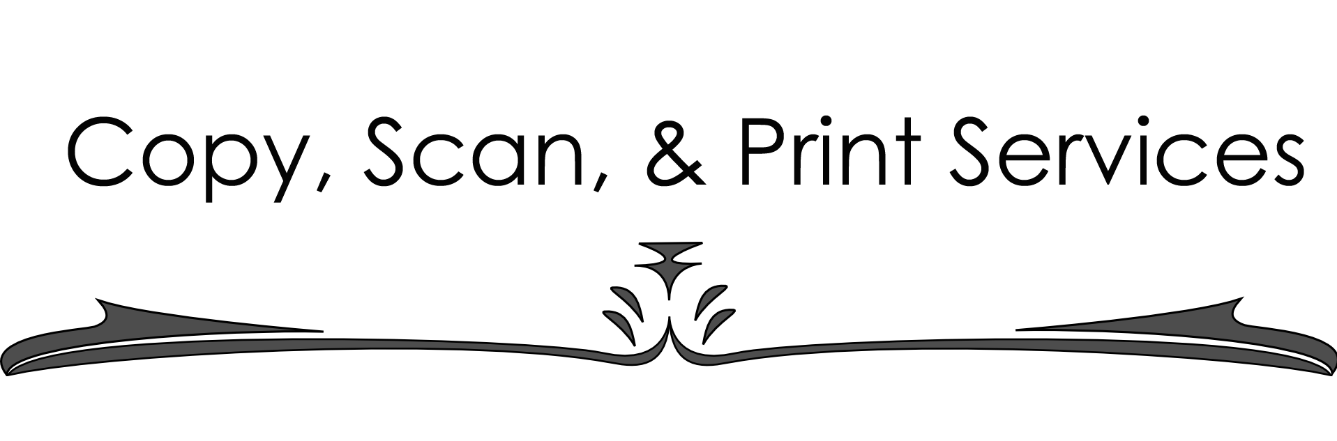 copy, scan, and print title banner black and white