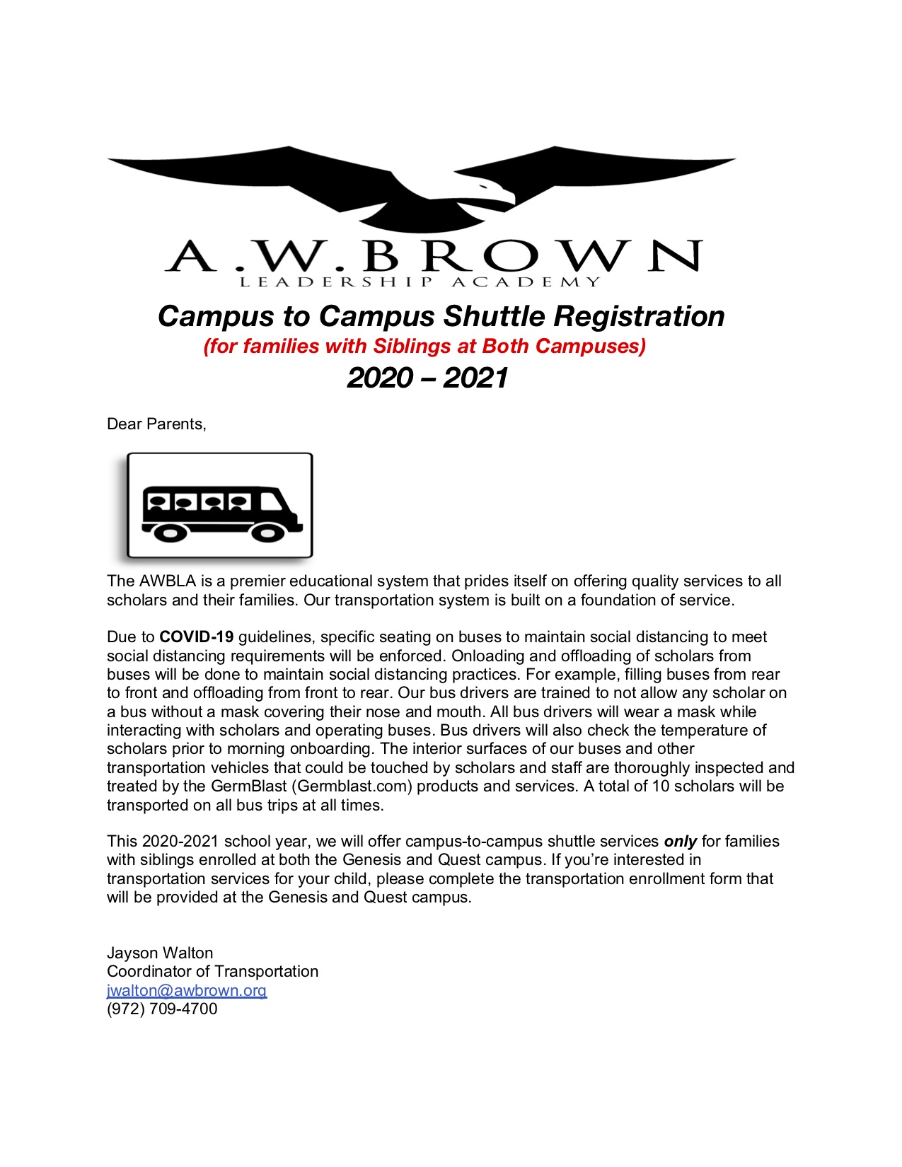 Campus to Campus Shuttle Information