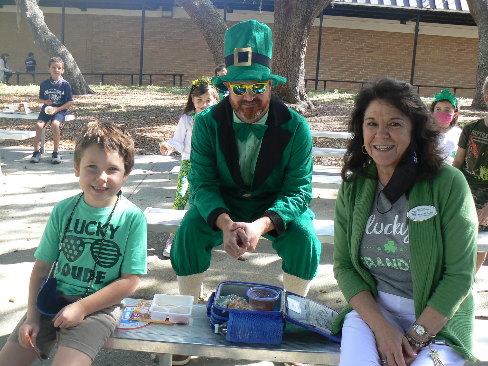 Students were visited by the leprechaun during lunch.