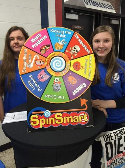 DMS students working the SpinSmart game.
