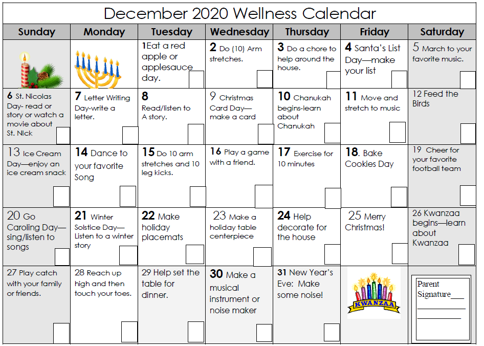 Wellness Calendar